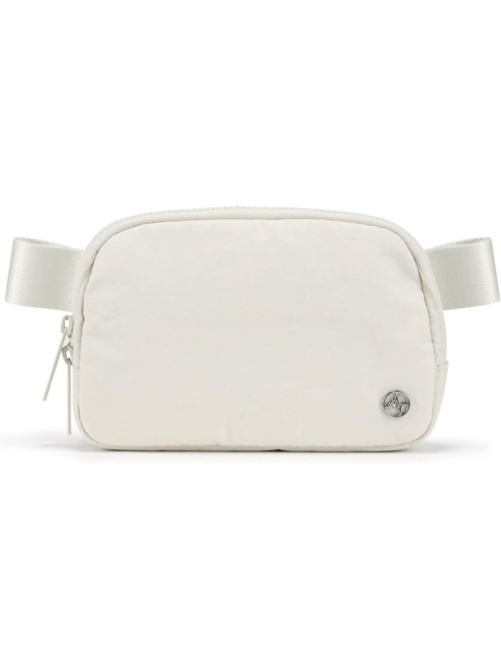 Women's White Opal Nylon Fanny Pack Double Zipper Waist Pack Adjustable Strap
